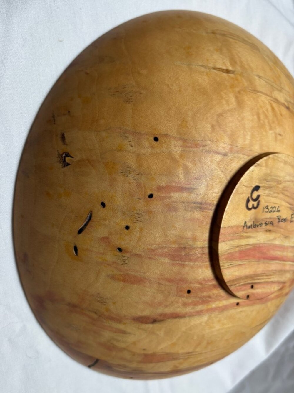 Ambrosia Box Elder Bowl by Warren Carpenter – Hand‑Turned, Signed & Numbered - Picture 7 of 9